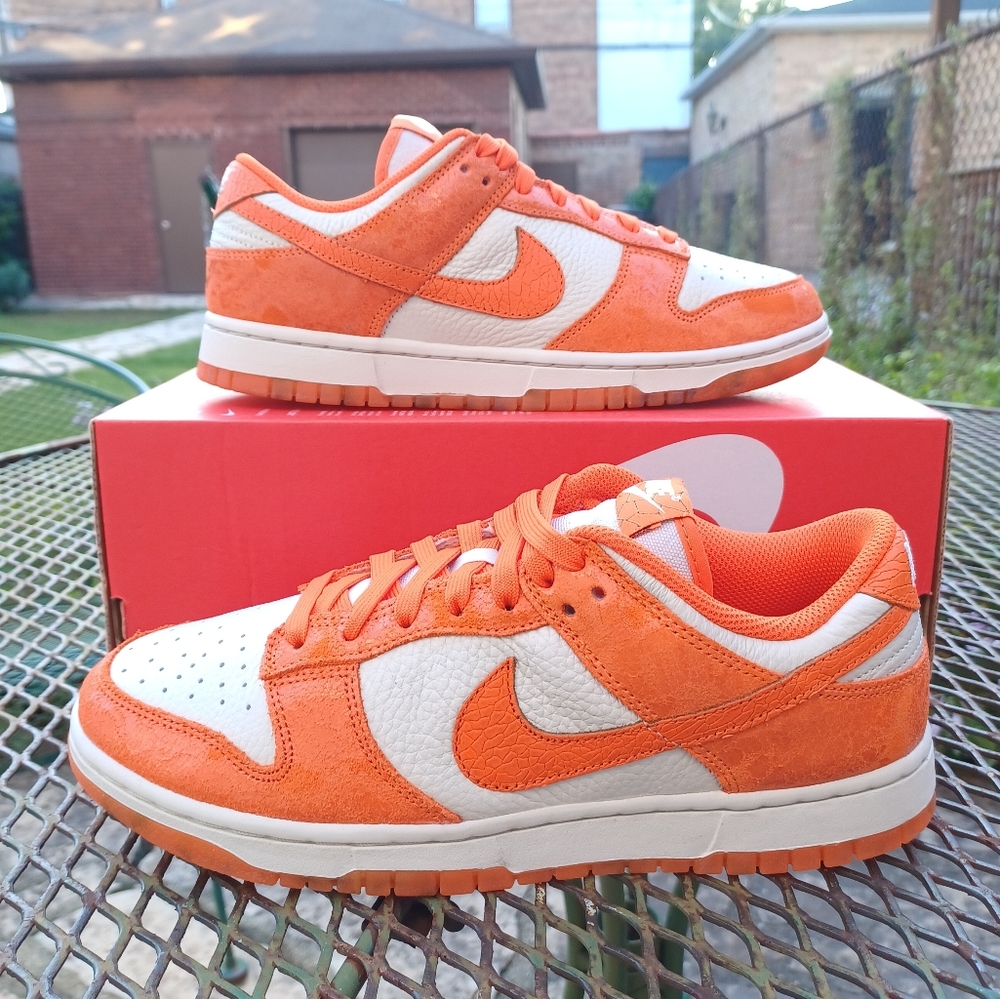 Nike Dunk Low Cracked Orange - Size 9 Women's, Fits Men's 7.5 Shoes